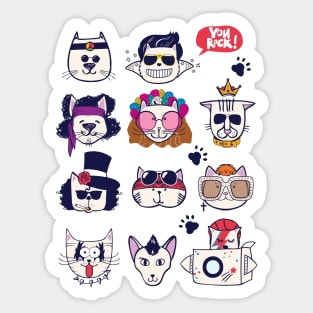 Woodstock Cats Sticker